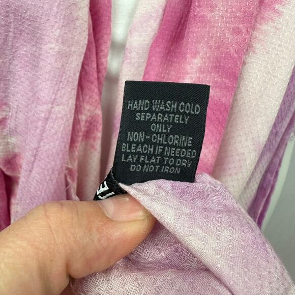 Steve Madden Pink Cream Tie Dye Scarf Oblong Gauzey Fringed Lightweight‎ - Picture 4 of 8